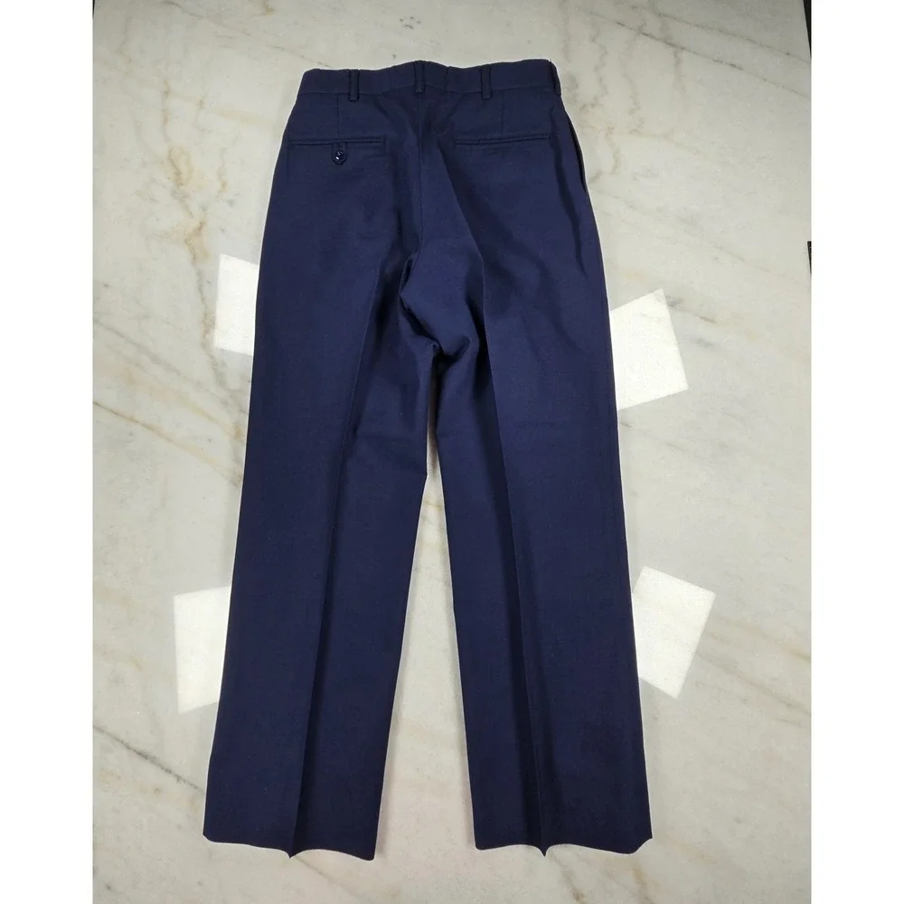 DLA Military Dress Trousers Men 31R Navy Blue Defense Logistics Agency Poly/Wool